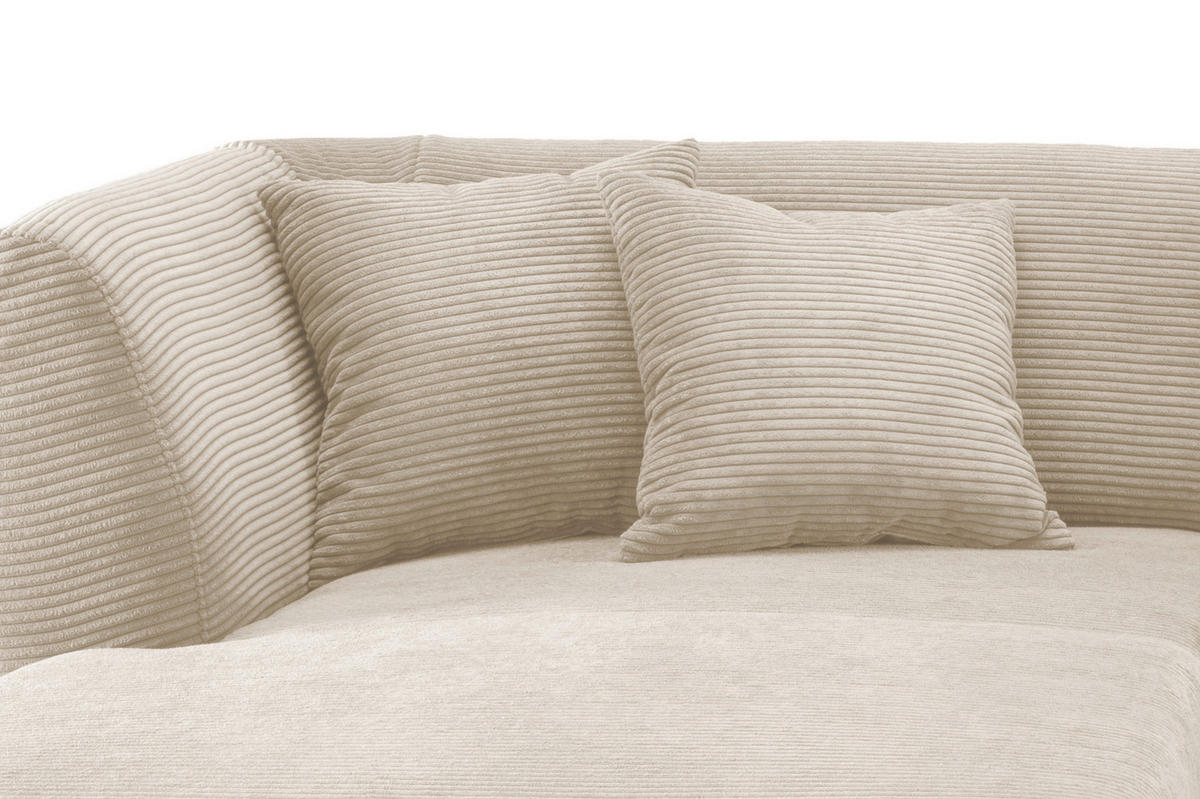ECKSOFA  in Cord Beige  160/264 cm  - Beige/Schwarz, MODERN, Holz/Textil (160/264cm) - MID.YOU