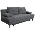 SCHLAFSOFA Webstoff Dunkelgrau  - Dunkelgrau/Schwarz, KONVENTIONELL, Holz/Kunststoff (199/88/88cm) - Carryhome