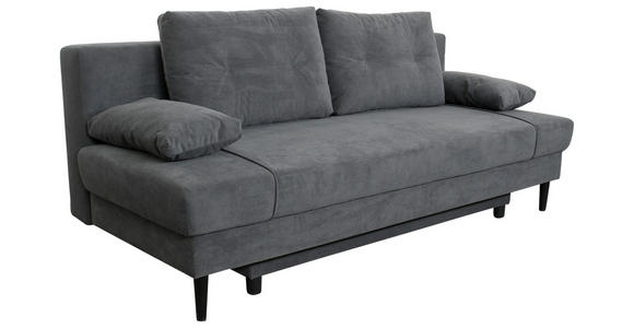 SCHLAFSOFA Webstoff Dunkelgrau  - Dunkelgrau/Schwarz, KONVENTIONELL, Holz/Kunststoff (199/88/88cm) - Carryhome