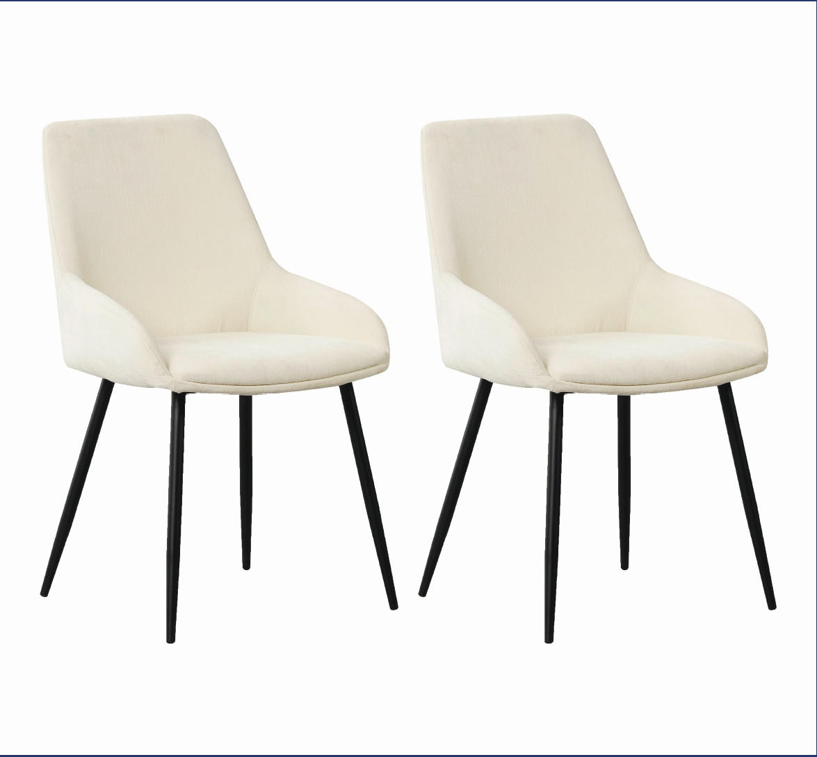 SADA ŽIDLÍ 2 kusy - bílá/černá, Moderní, kov/textil (52/86/44cm) - MID.YOU