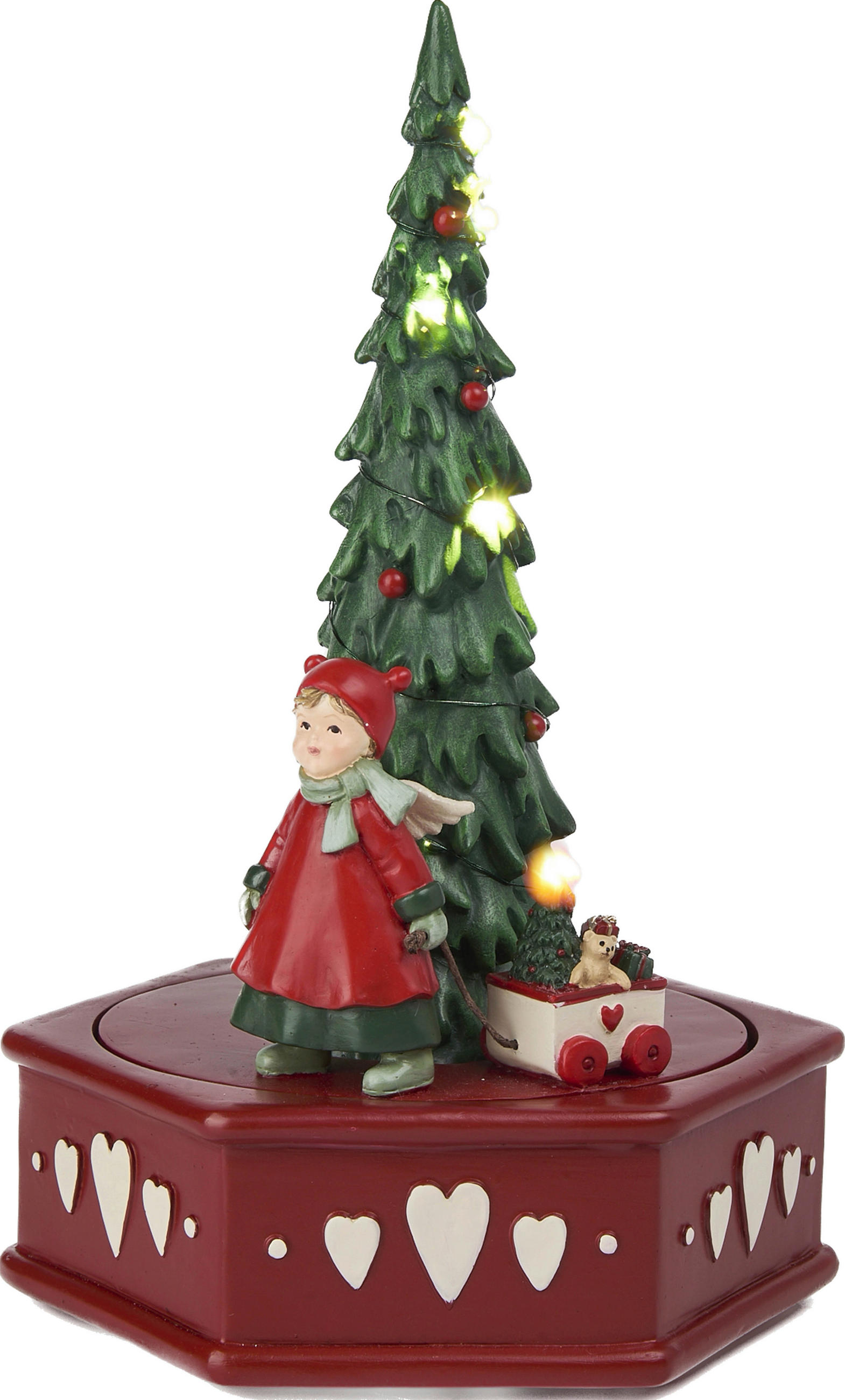 DEKOSPIELUHR  - Rot/Grün, LIFESTYLE, Kunststoff (14,3/24,5/15,9cm) - X-Mas