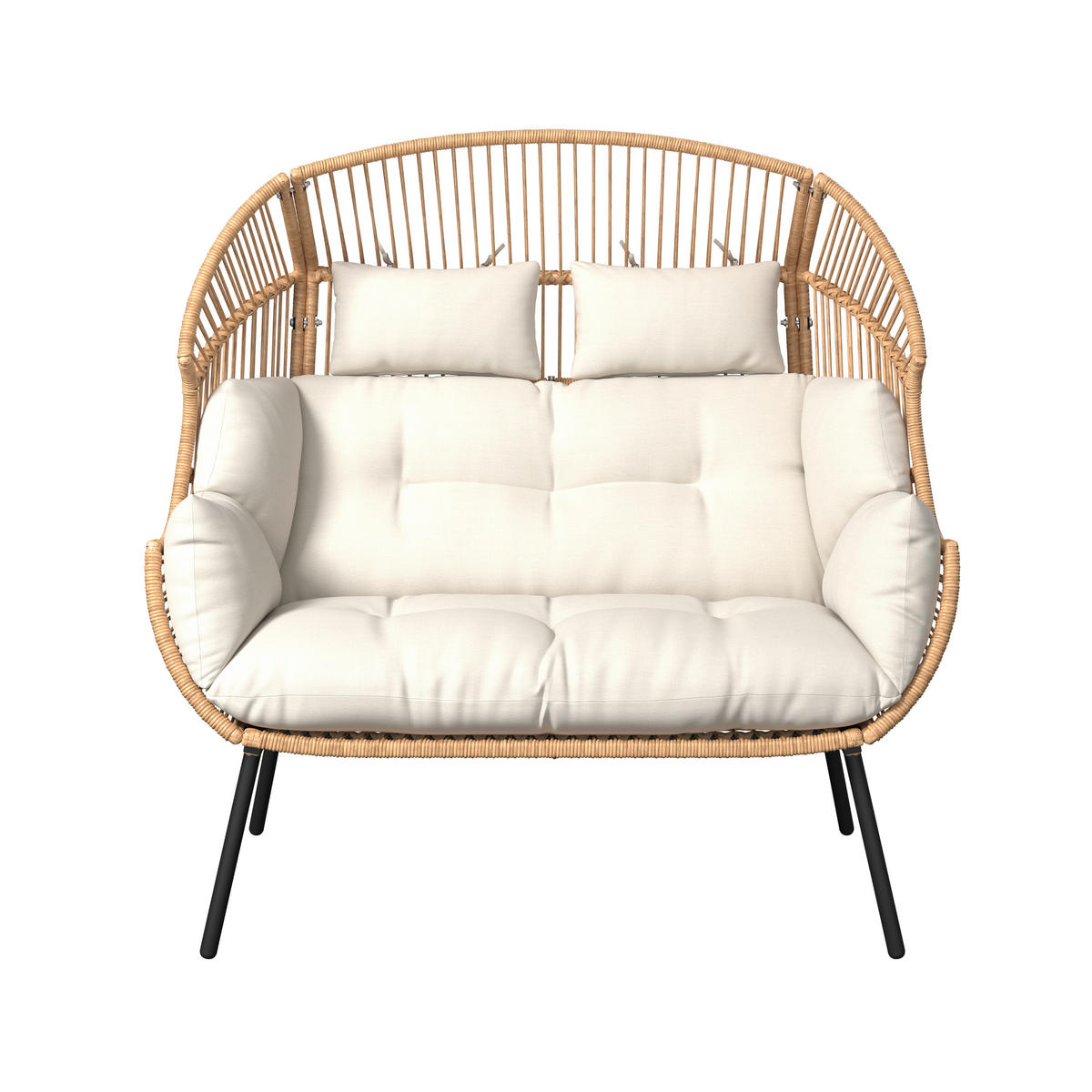 GARTENMUSCHEL 146/136/83 cm  - Beige/Naturfarben, MODERN, Kunststoff/Textil (146/136/83cm) - Ambia Garden