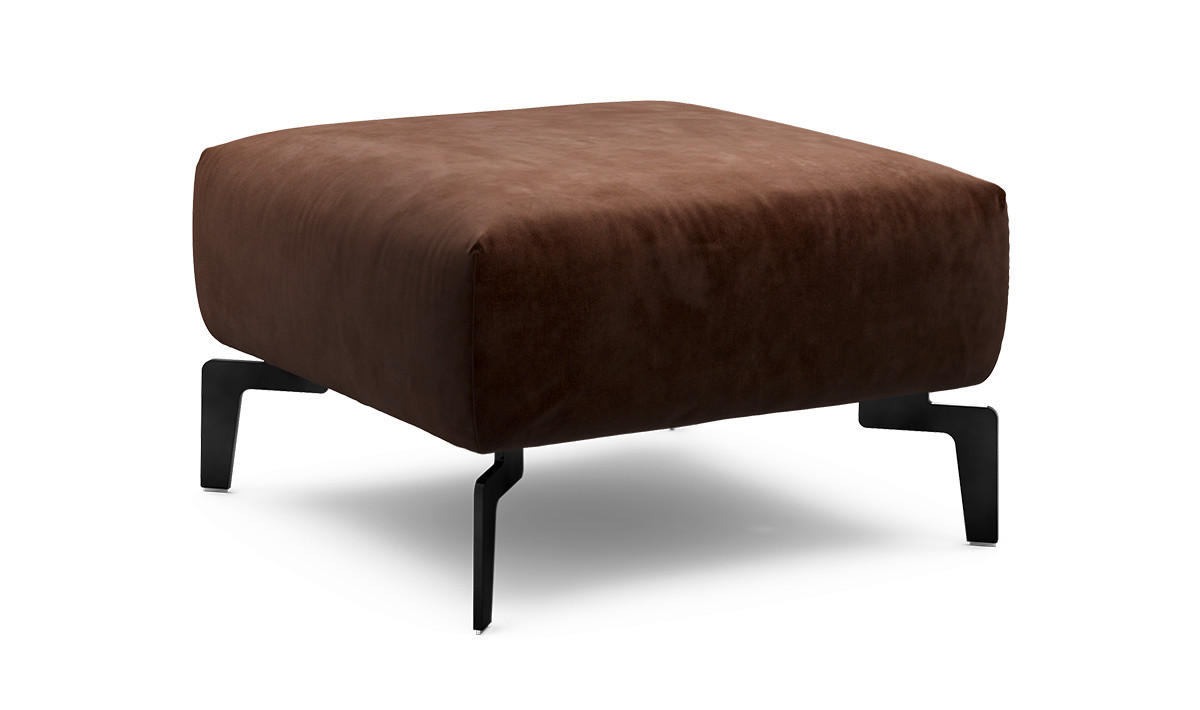 HOCKER Samt Braun  - Schwarz/Braun, Design, Textil/Metall (70/70/46cm) - SENSOO