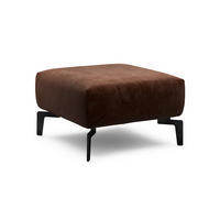 HOCKER Samt Braun  - Schwarz/Braun, Design, Textil/Metall (70/70/46cm) - SENSOO