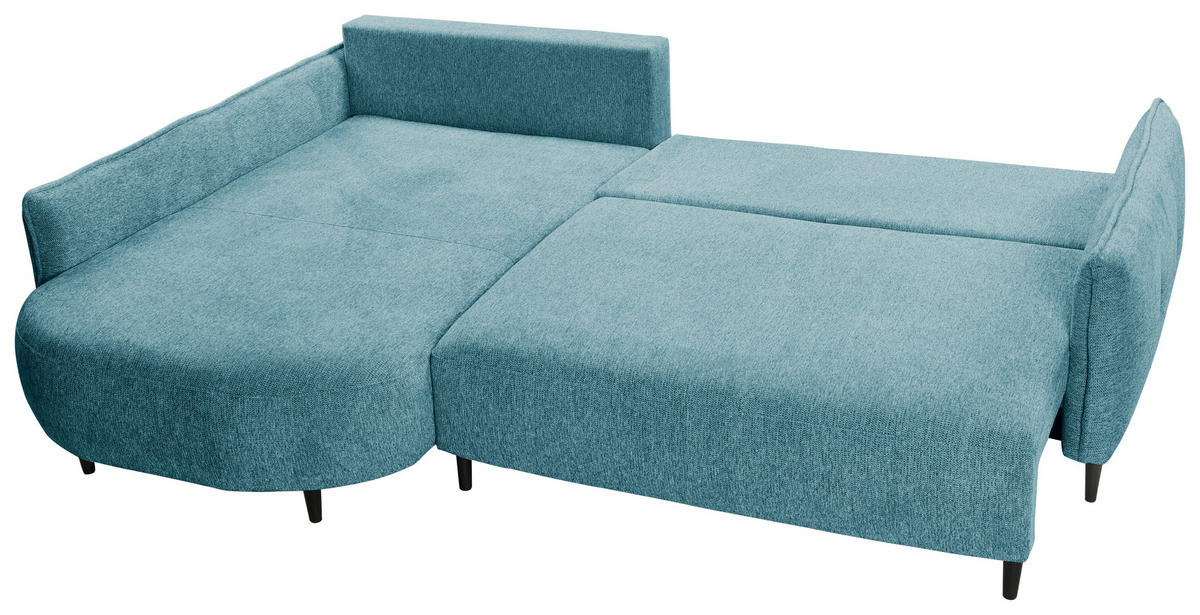 ECKSOFA Blau Chenille  - Blau/Schwarz, MODERN, Textil/Metall (200/285cm) - Carryhome