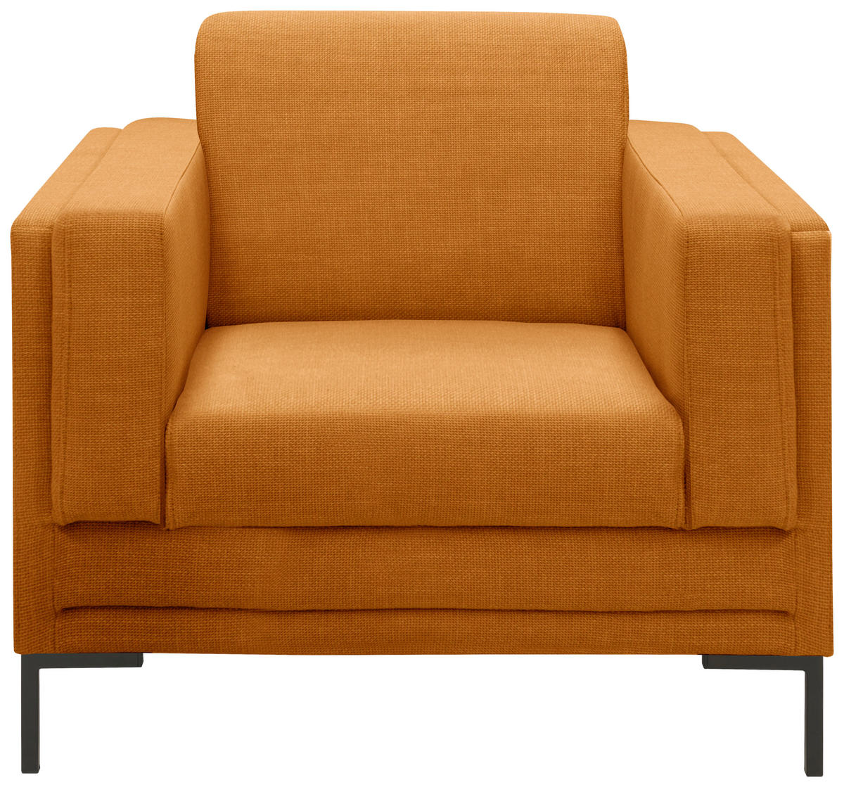 SESSEL Webstoff Orange    - Silberfarben/Schwarz, Design, Textil/Metall (97/82/90cm) - LOOKS by W.Joop
