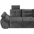 ECKSOFA  in Mikrovelours Grau  - Schwarz/Grau, KONVENTIONELL, Kunststoff/Textil (265/217cm) - Carryhome