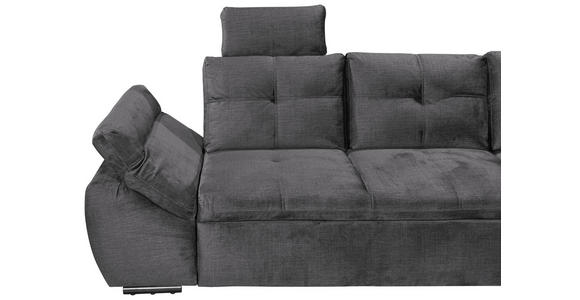 ECKSOFA  in Mikrovelours Grau  - Schwarz/Grau, KONVENTIONELL, Kunststoff/Textil (265/217cm) - Carryhome