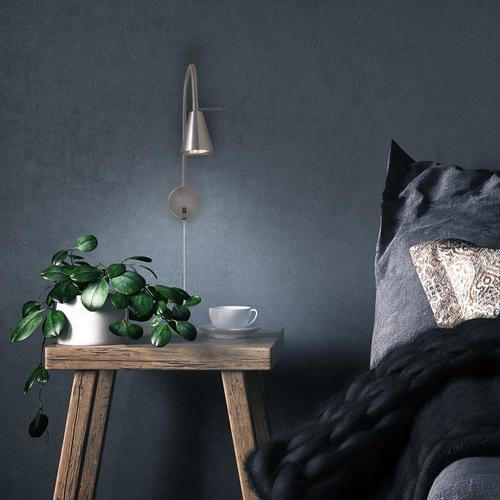 NÁSTĚNNÉ LED SVÍTIDLO, 8/45 cm  - barvy niklu, Basics, kov (8/45cm)