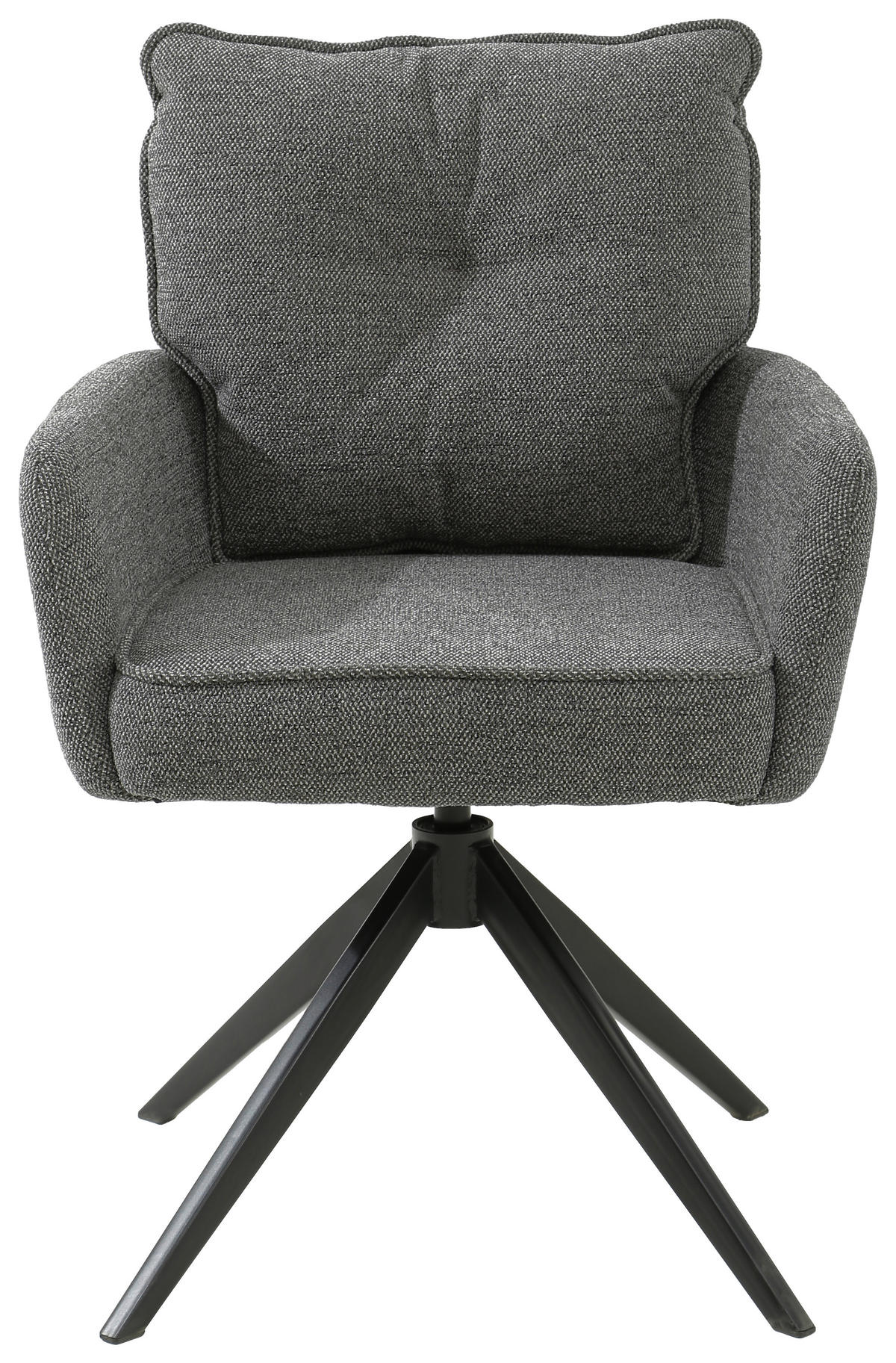 ARMLEHNSTUHL  in Eisen Leinenoptik  - Schwarz/Grau, Design, Textil/Metall (61/90/67cm) - Novel