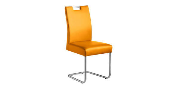 SCHWINGSTUHL Lederlook Edelstahlfarben, Gelb - Edelstahlfarben/Gelb, Design, Textil/Metall (48/99/69cm) - Valnatura