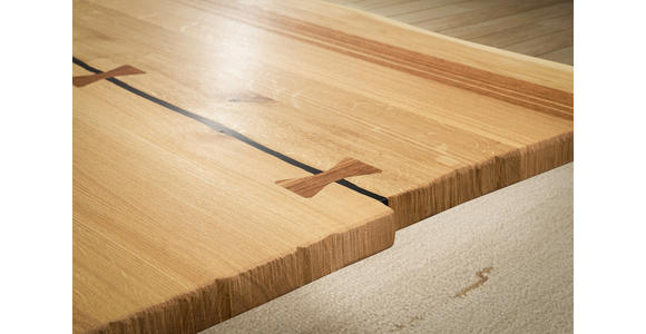 ESSTISCH in Holz, Metall 160/90/76 cm  - Eichefarben/Schwarz, Design, Holz/Metall (160/90/76cm) - Moderano