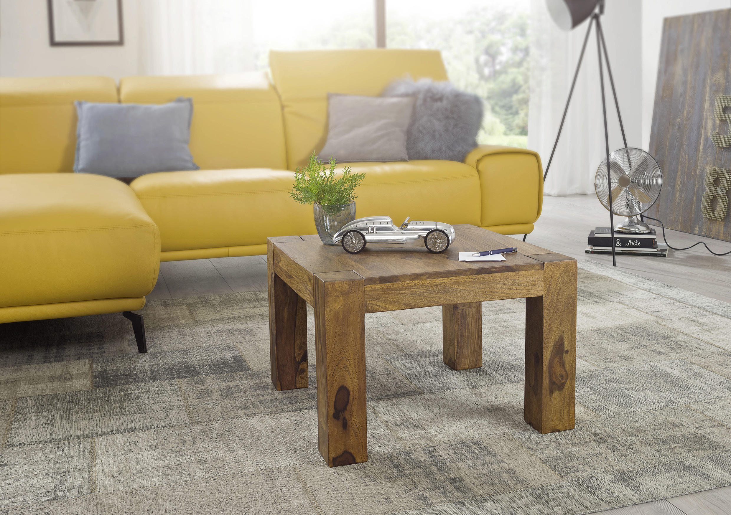 COUCHTISCH Sheesham massiv quadratisch Sheeshamfarben - Sheeshamfarben, Design, Holz (60/60/40cm) - MID.YOU