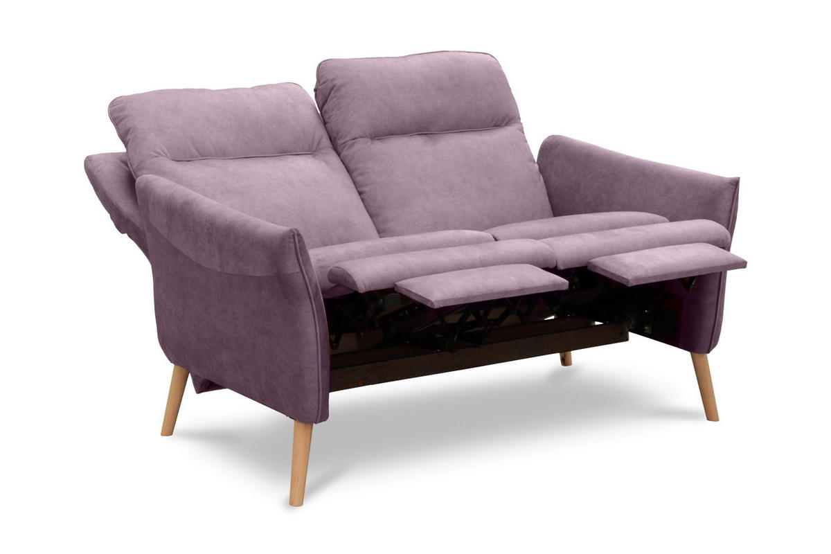 2-SITZER-SOFA  in Mikrofaser Rosa Skandinavisch, Modern  - Buchefarben/Rosa, Design, Holz/Textil (145/110/92cm) - Livetastic