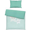 BABYBETTWÄSCHE STERNE/MOND Webstoff 100/135 cm  - Weiß/Mintgrün, Basics, Textil (100/135cm) - My Baby Lou