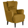 OHRENSESSEL in Flachgewebe Senfgelb  - Senfgelb/Schwarz, Design, Holz/Textil (81/106/90cm) - MID.YOU
