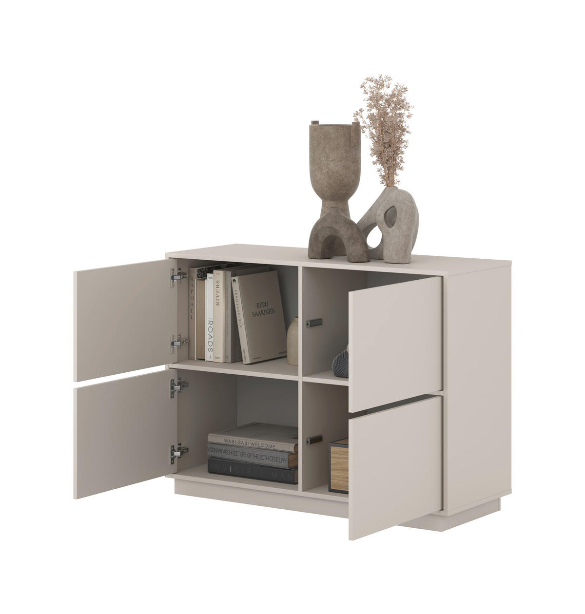 SIDEBOARD Japandi 111/82,5/41,5 cm  - Kaschmir, Design, Holzwerkstoff (111/82,5/41,5cm) - MID.YOU