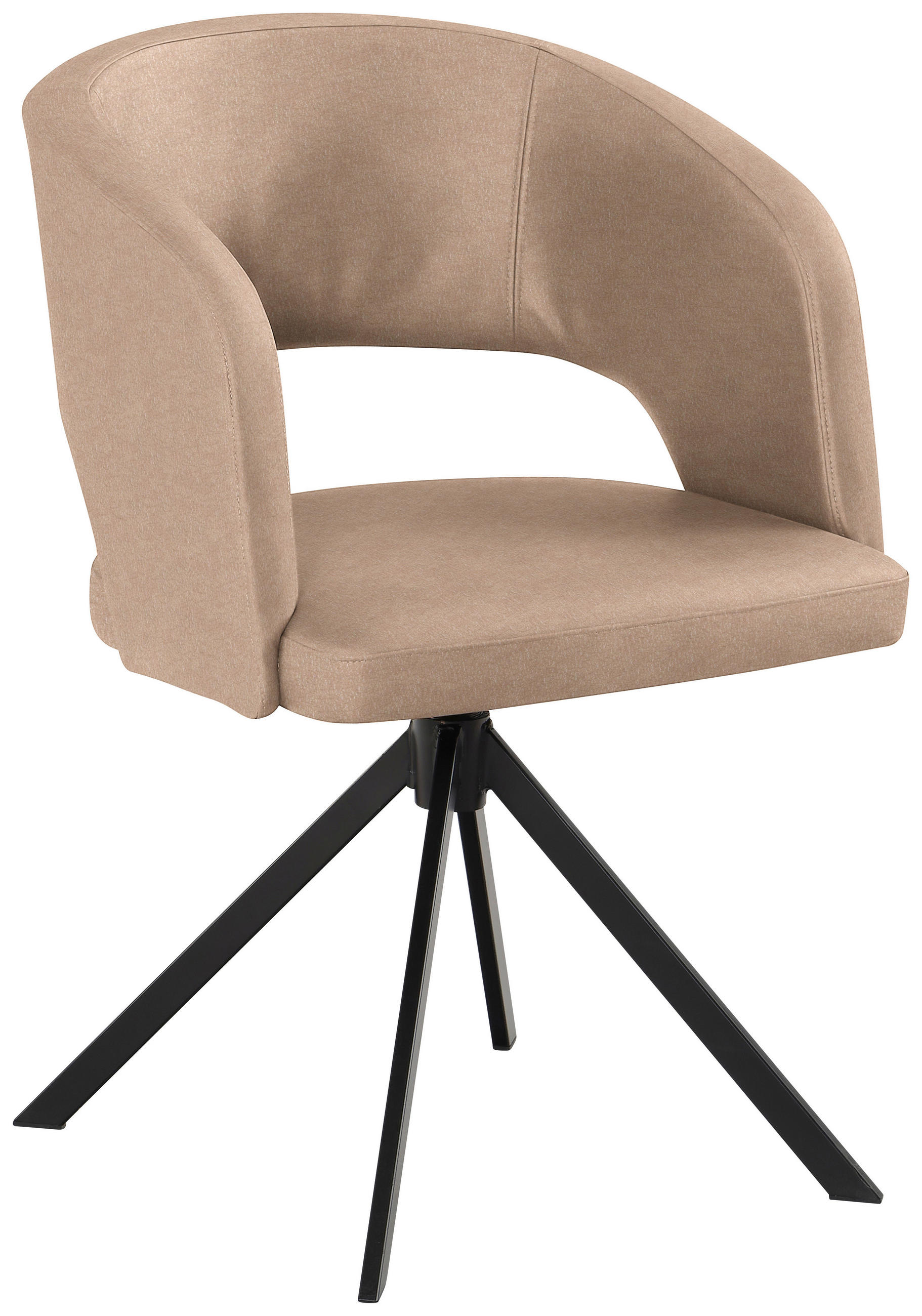 CHAISE ACCOUDOIRS  in Stahl Lederlook (vegan)  - Beige/Schwarz, Konventionell, Textil/Metall (56/84/59cm) - Moderano