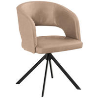 CHAISE ACCOUDOIRS  in Stahl Lederlook (vegan)  - Beige/Schwarz, Konventionell, Textil/Metall (56/84/59cm) - Moderano