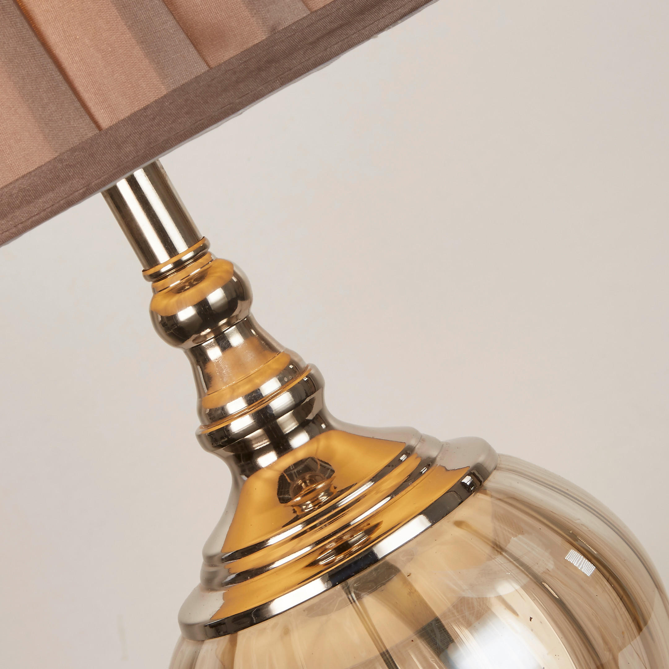 BORDSLAMPA Greyson 38/68 cm   - brun/kromfärg, Design, metall/glas (38/68cm)