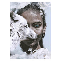 GLASBILD Tiere, Frauen 120/80 cm  - Multicolor, Basics, Glas/Papier (120/80cm)