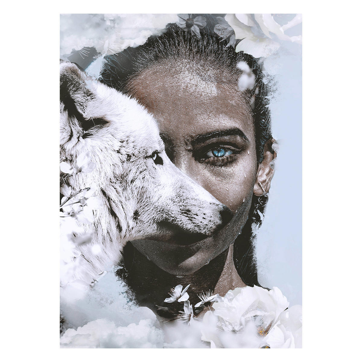 GLASBILD Tiere, Frauen 120/80 cm  - Multicolor, Basics, Glas/Papier (120/80cm)