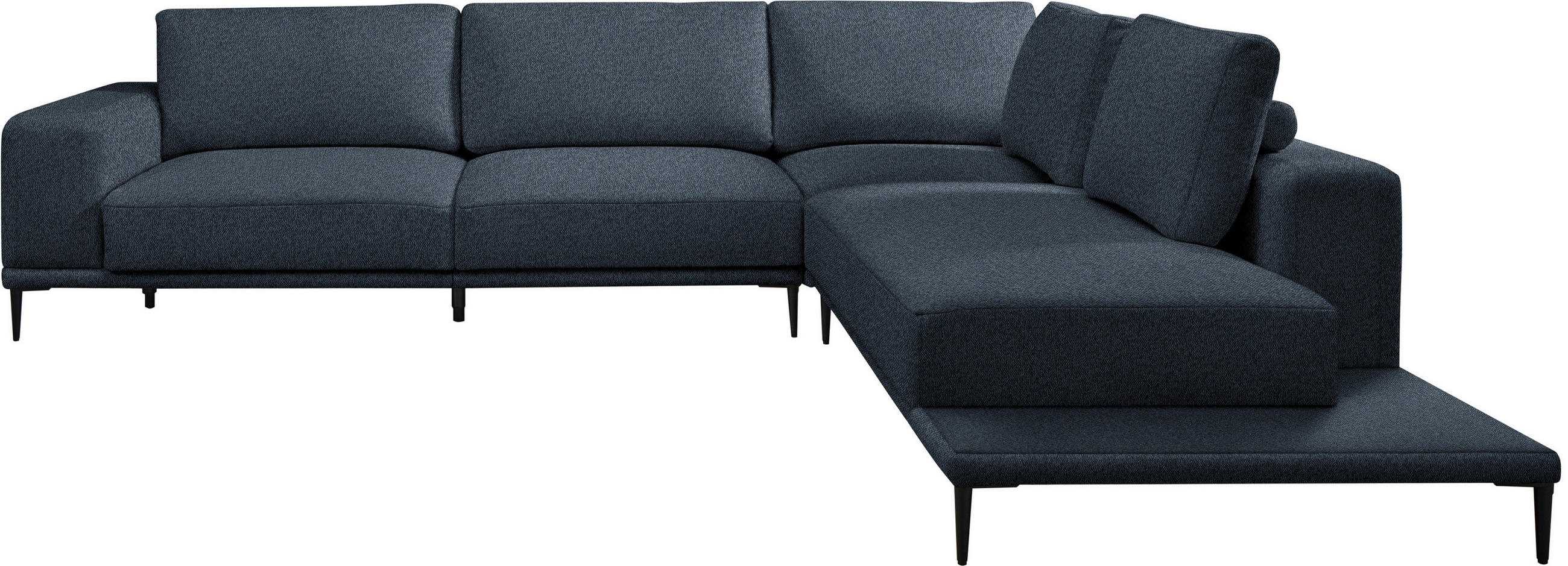 ECKSOFA Leinwand Blau  - Blau/Schwarz, Design, Textil/Metall (318/271cm) - Belluti