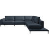 ECKSOFA  in Leinwand Blau  318/271 cm  - Blau/Schwarz, Design, Textil/Metall (318/271cm) - Belluti