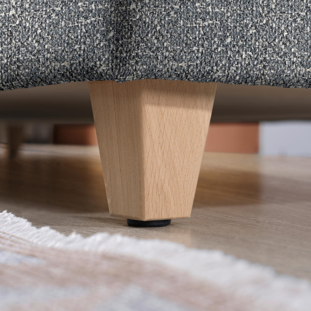 ECKSOFA  in Mikrovelours Grau  261/203 cm  - Eichefarben/Grau, KONVENTIONELL, Holz/Textil (261/203cm) - Sedda