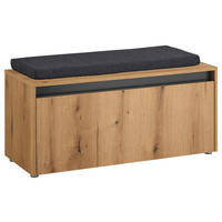 GARDEROBENBANK  in 100/45/40 cm  - Eichefarben/Anthrazit, Design, Kunststoff/Textil (100/45/40cm) - Modante