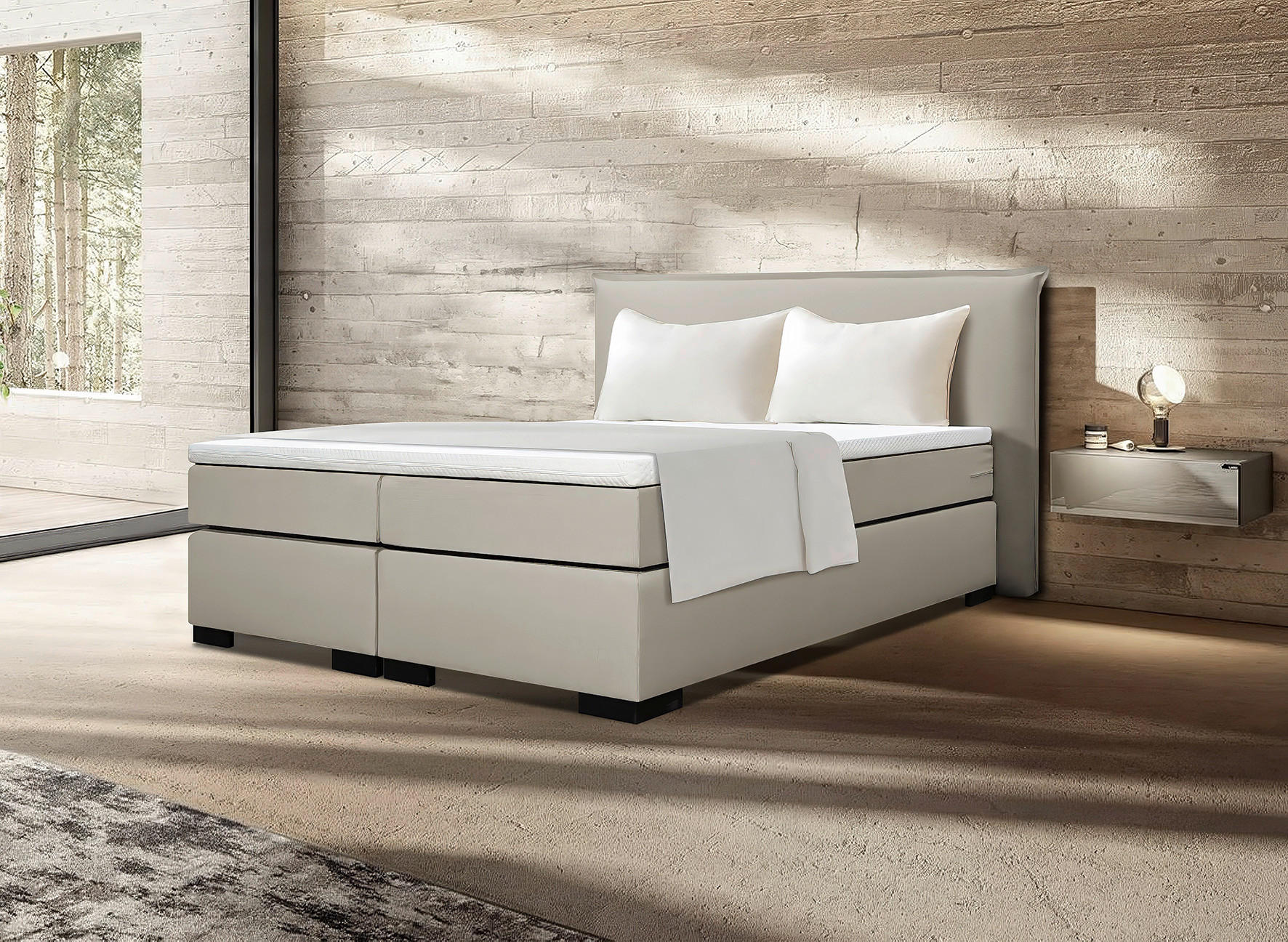 MID.YOU POSTEL BOXSPRING, 180/200 cm, béžová
