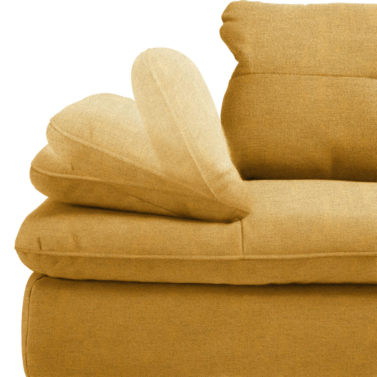 ECKSOFA in Flachgewebe Honig  344/271 cm  - Schwarz/Honig, Design, Textil/Metall (344/271cm) - Chilliano