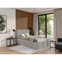 POLSTERBETT Lattenrost, Bettkasten Grau 90/200 cm  - Grau, MODERN, Holz/Textil (90/200cm) - Livetastic