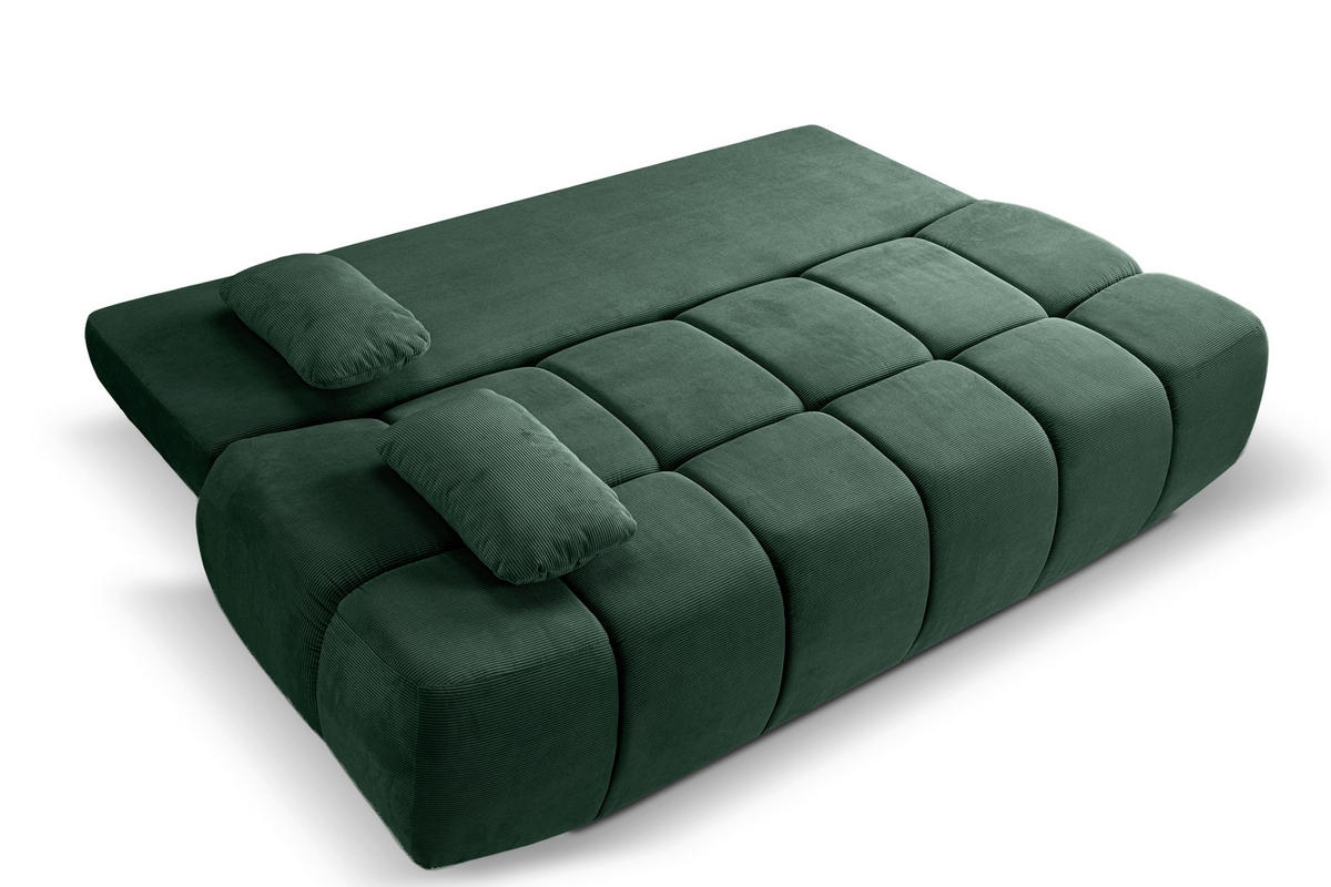 SCHLAFSOFA LAUDER  mit Cord Smaragdgrün  - Smaragdgrün/Schwarz, Basics, Kunststoff/Textil (207/93/105cm) - MID.YOU