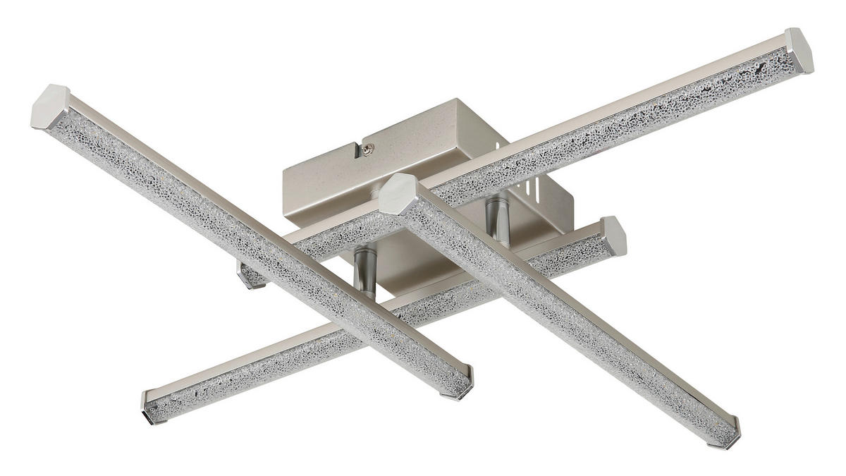 LED-DECKENLEUCHTE    50/50/8,8 cm  - Klar/Nickelfarben, Design, Kunststoff/Metall (50/50/8,8cm) - Globo