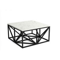 SOFFBORD i trämaterial, metall 80/80/40 cm  - vit/svart, Design, metall/trämaterial (80/80/40cm) - Stylife