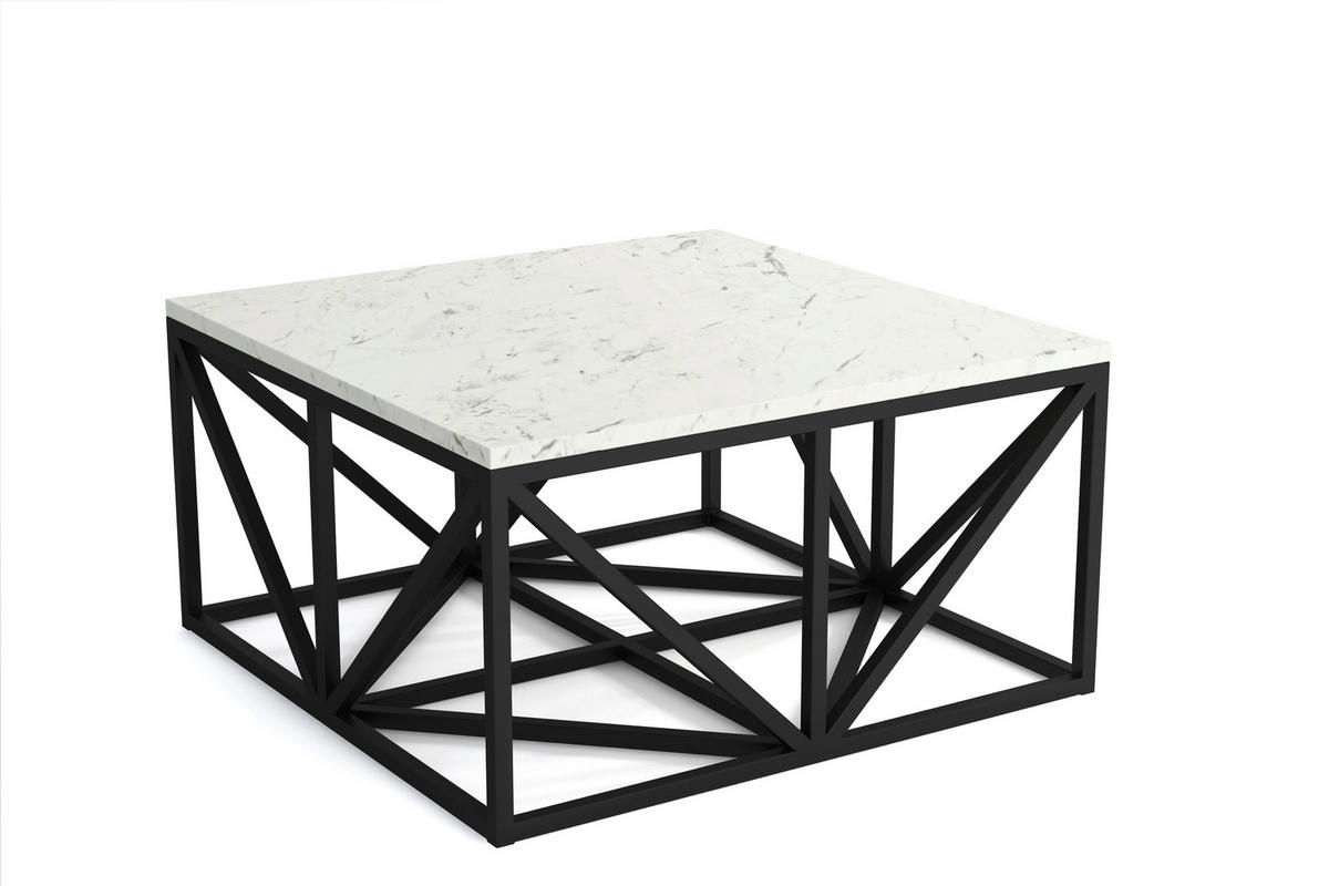 SOFFBORD i trämaterial, metall 80/80/40 cm  - vit/svart, Design, metall/trämaterial (80/80/40cm) - Stylife