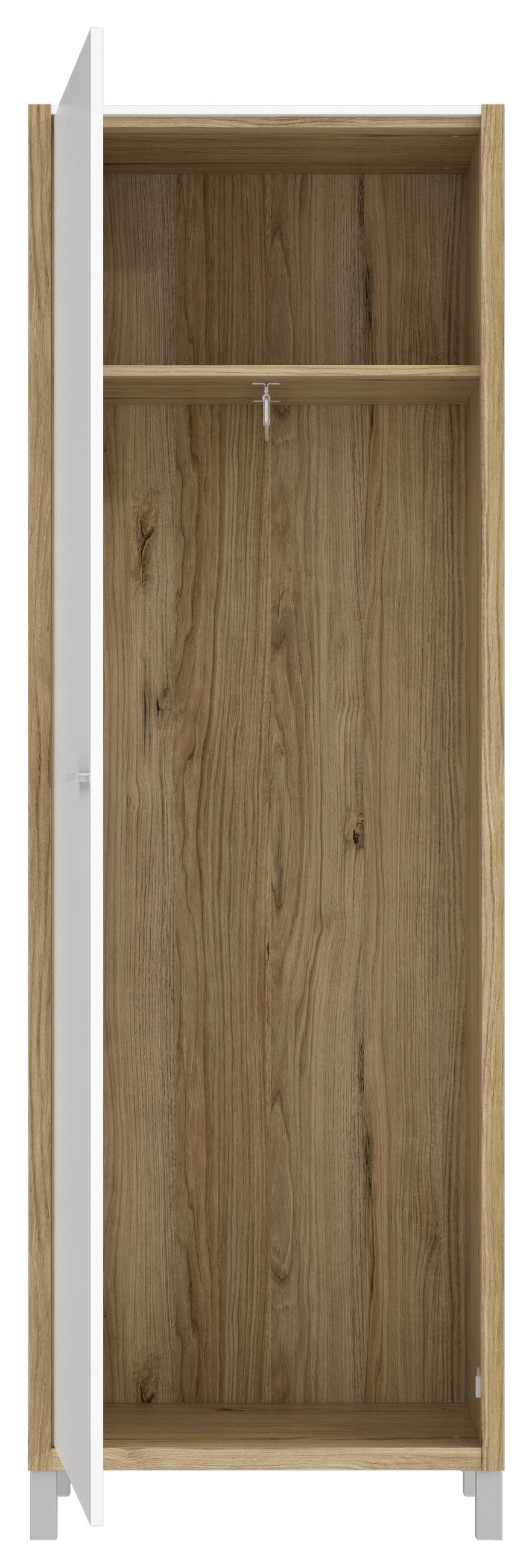 SKŘÍŇ NA ODĚV, bílá, barvy dubu, 66,4/200,6/41,5 cm - bílá/barvy dubu, Moderní, kov/kompozitní dřevo (66,4/200,6/41,5cm) - MID.YOU