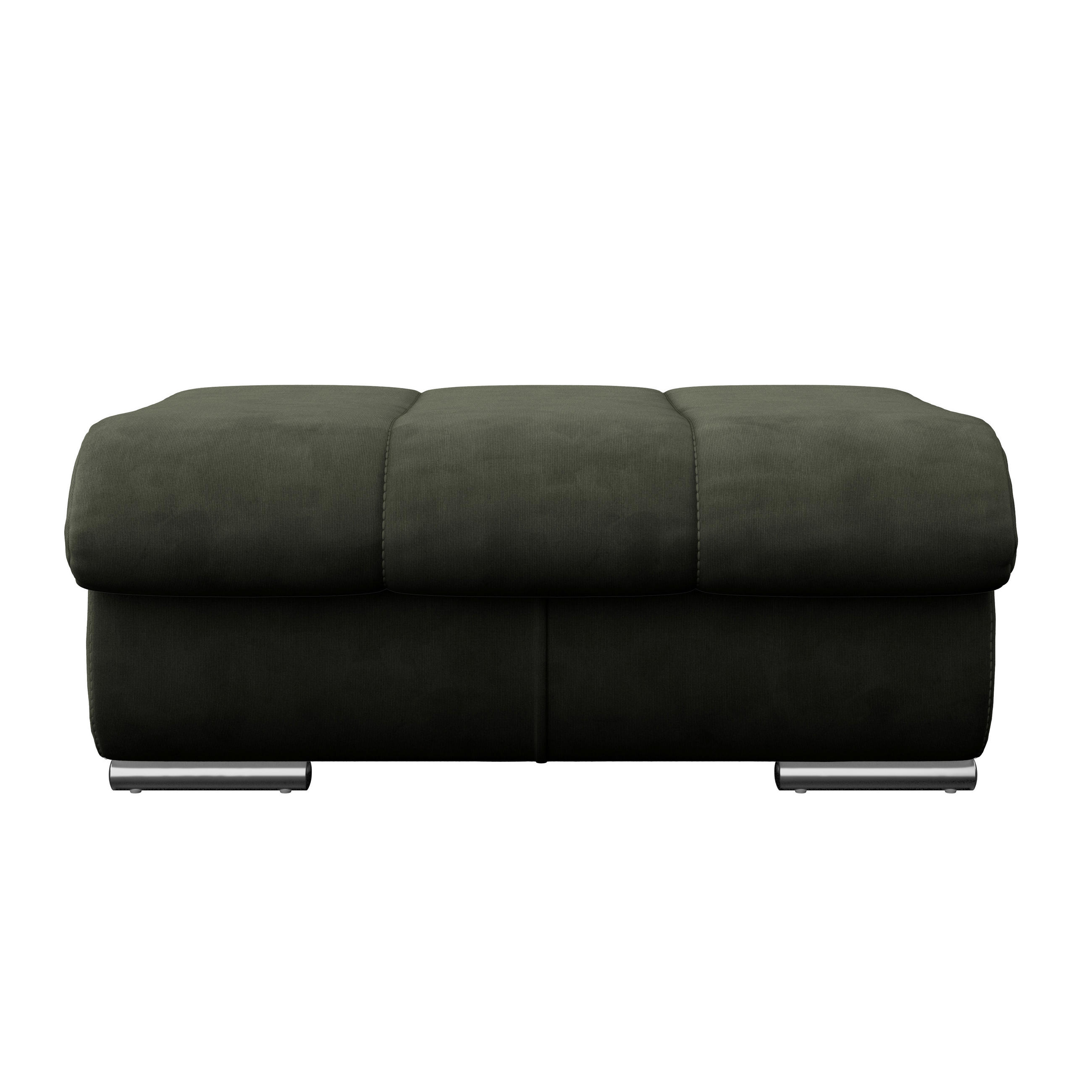 HOCKER in Textil Dunkelgrün  - Chromfarben/Dunkelgrün, Modern, Textil/Metall (100/43/80cm) - MID.YOU