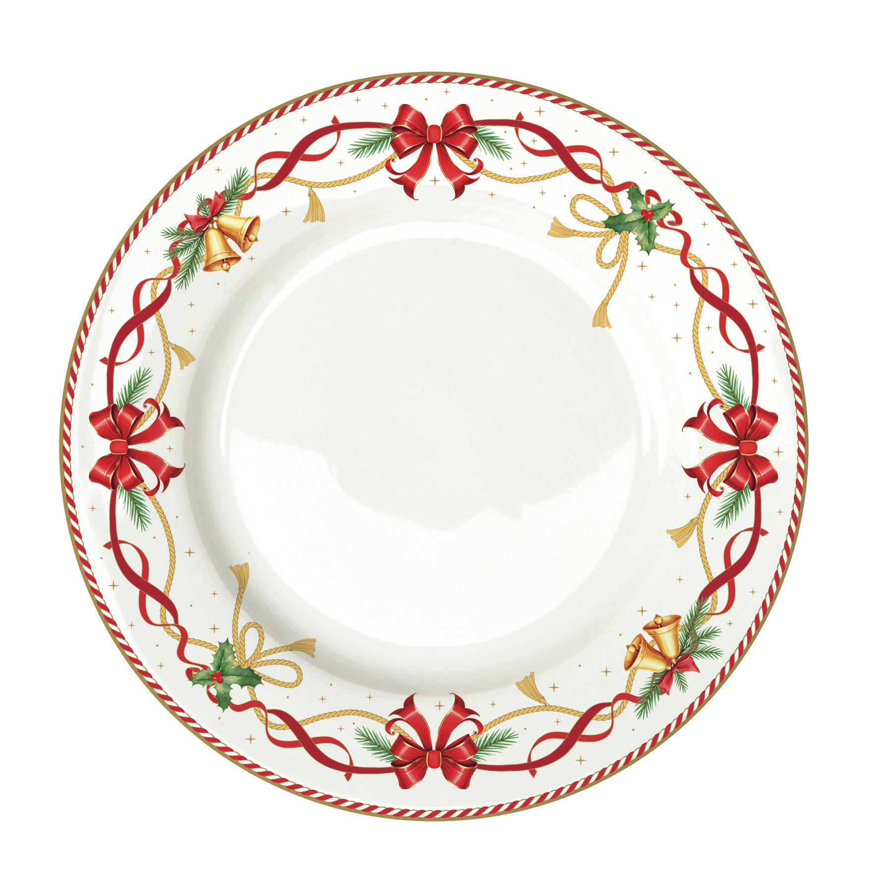 TÁNYÉR  - piros/fehér, Basics, kerámia (26,5cm) - Easy Life