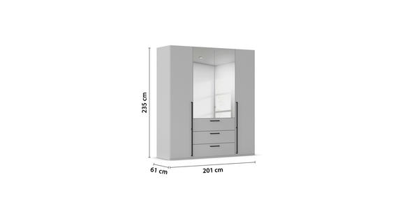 DREHTÜRENSCHRANK 201/235/61 cm,  in Champagner, 4-türig  - Chromfarben/Champagner, Basics, Glas/Holzwerkstoff (201/235/61cm) - Novel