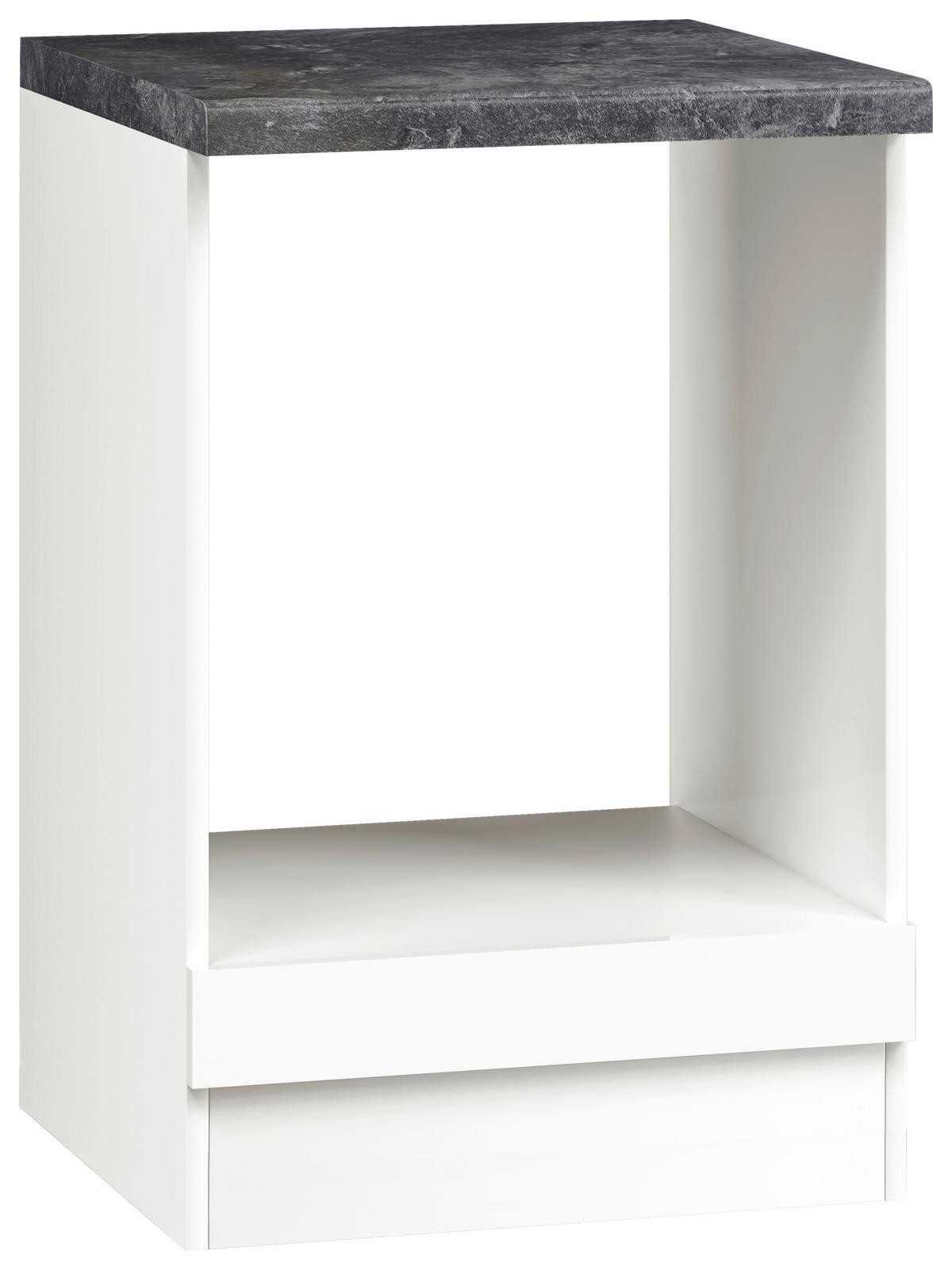 HERDUMBAUSCHRANK 60/86/60 cm  in Weiß, Weiß Hochglanz  - Schieferfarben/Weiß Hochglanz, MODERN, Holzwerkstoff (60/86/60cm) - FlexWell