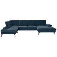 WOHNLANDSCHAFT in Webstoff Blau  - Blau/Schwarz, Design, Textil/Metall (208/354/157cm) - Dieter Knoll