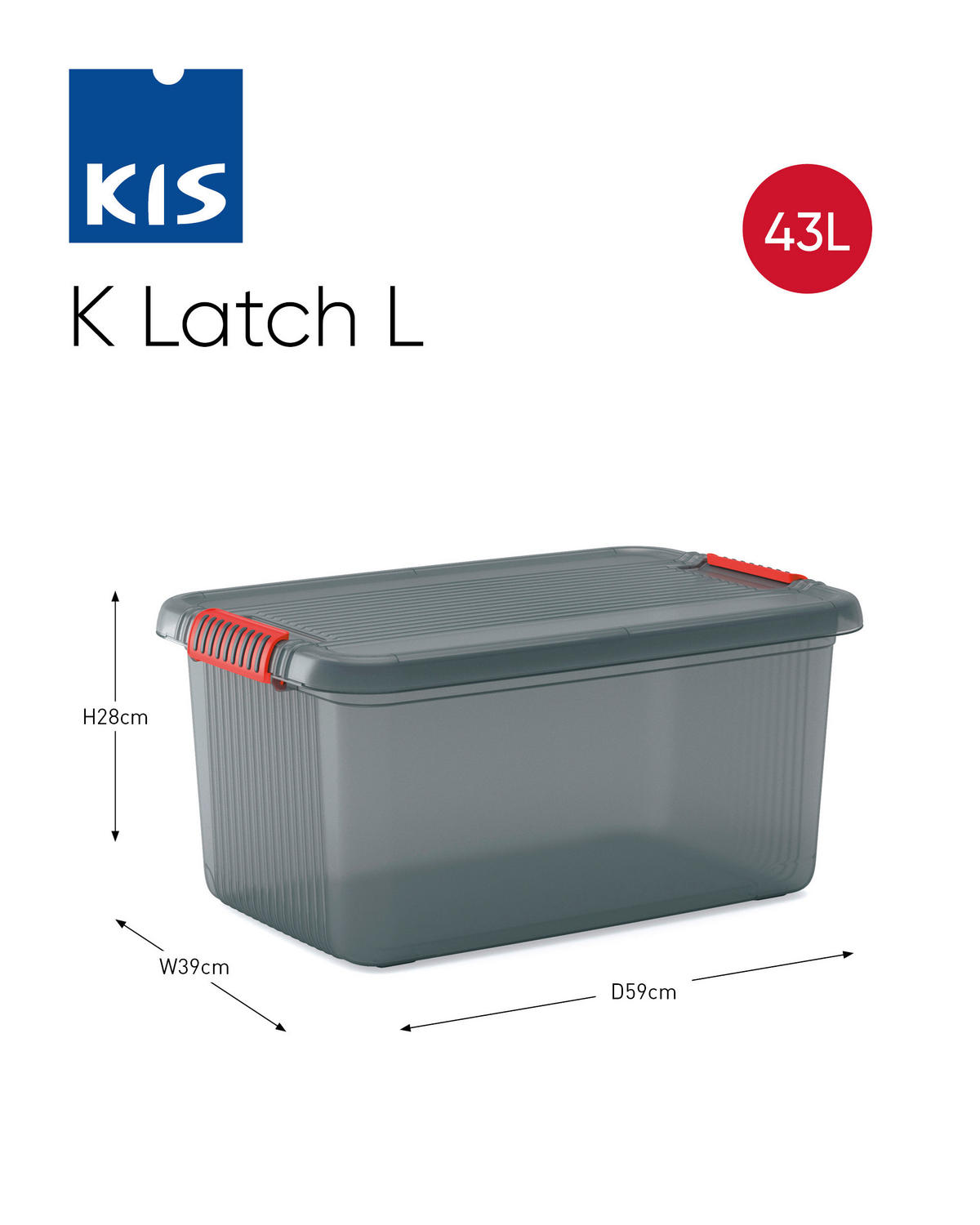 AUFBEWAHRUNGSBOX 39/28/59 cm     - Orange/Grau, KONVENTIONELL, Kunststoff (39/28/59cm) - Keter