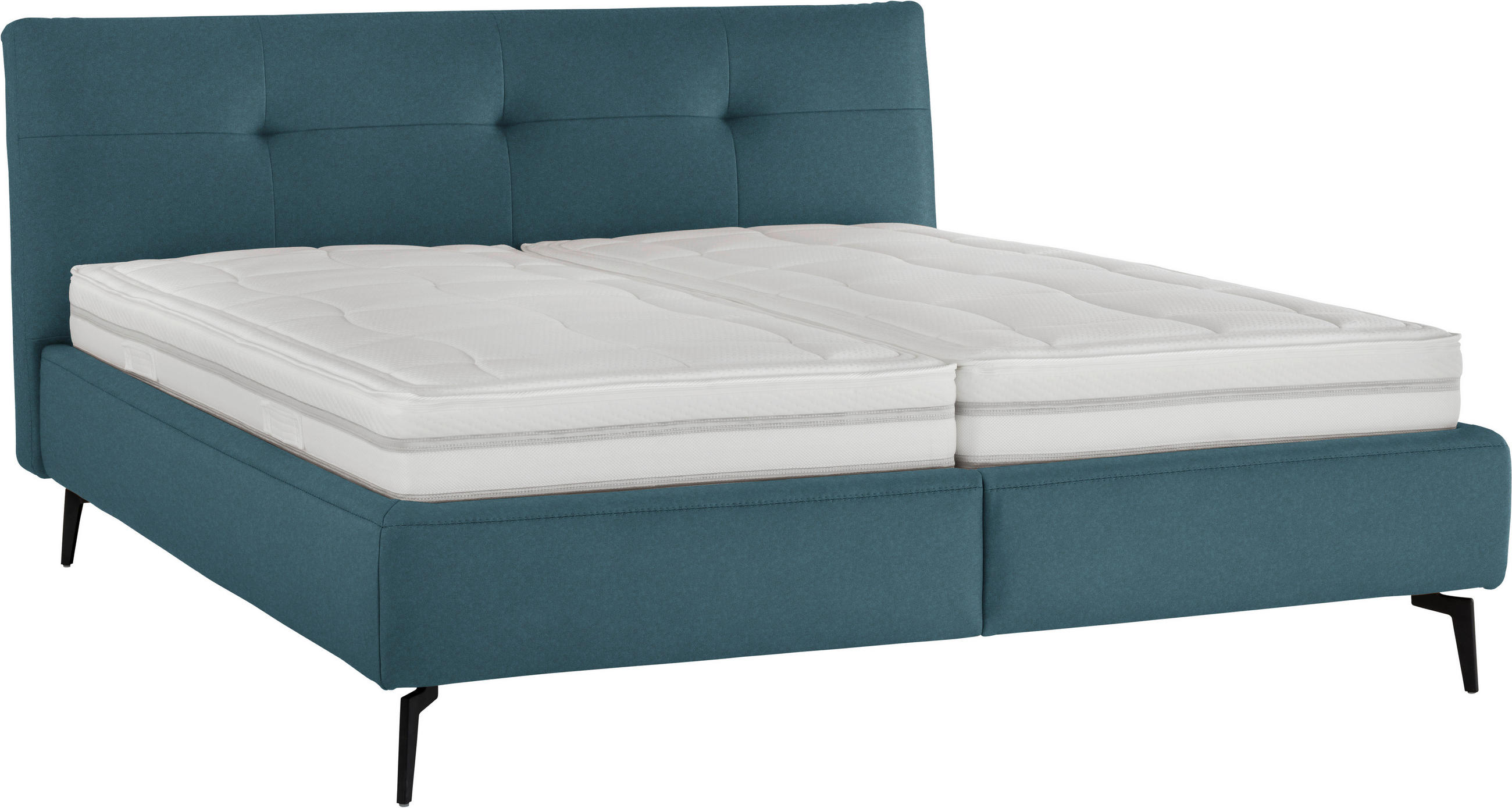 POLSTERBETT gepolstertes Kopfteil, Lattenroste, Matratzen Blau 180/200 cm  - Blau/Creme, MODERN, Holz/Holzwerkstoff (180/200cm) - Beldomo - Sleep