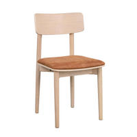 STOL läderimitation  - vit/brun, Klassisk, trä/textil (45/84/49cm) - Rowico