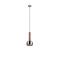 HÄNGELEUCHTE 20/200 cm   - Braun/Nickelfarben, Design, Leder/Metall (20/200cm) - Cinque