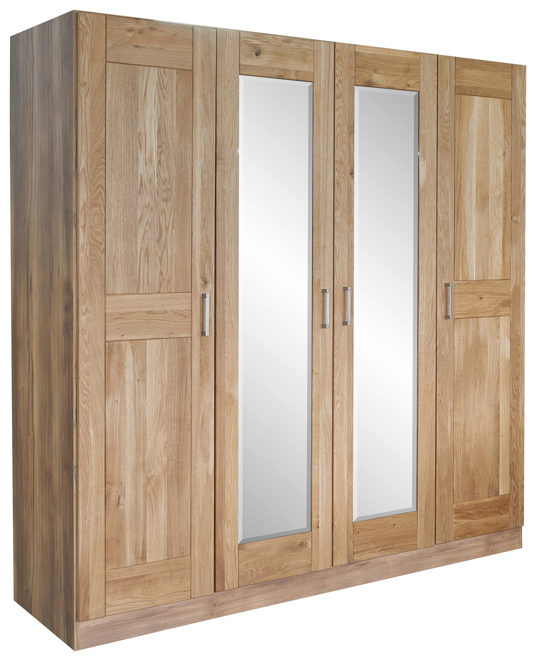 DREHTÜRENSCHRANK 202/205/60 cm 4-türig Eichefarben  - Eichefarben/Nickelfarben, Natur, Glas/Holz (202/205/60cm) - Boxxx