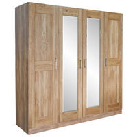 DREHTÜRENSCHRANK  in Eichefarben  - Eichefarben/Nickelfarben, Natur, Glas/Holz (202/205/60cm) - Boxxx