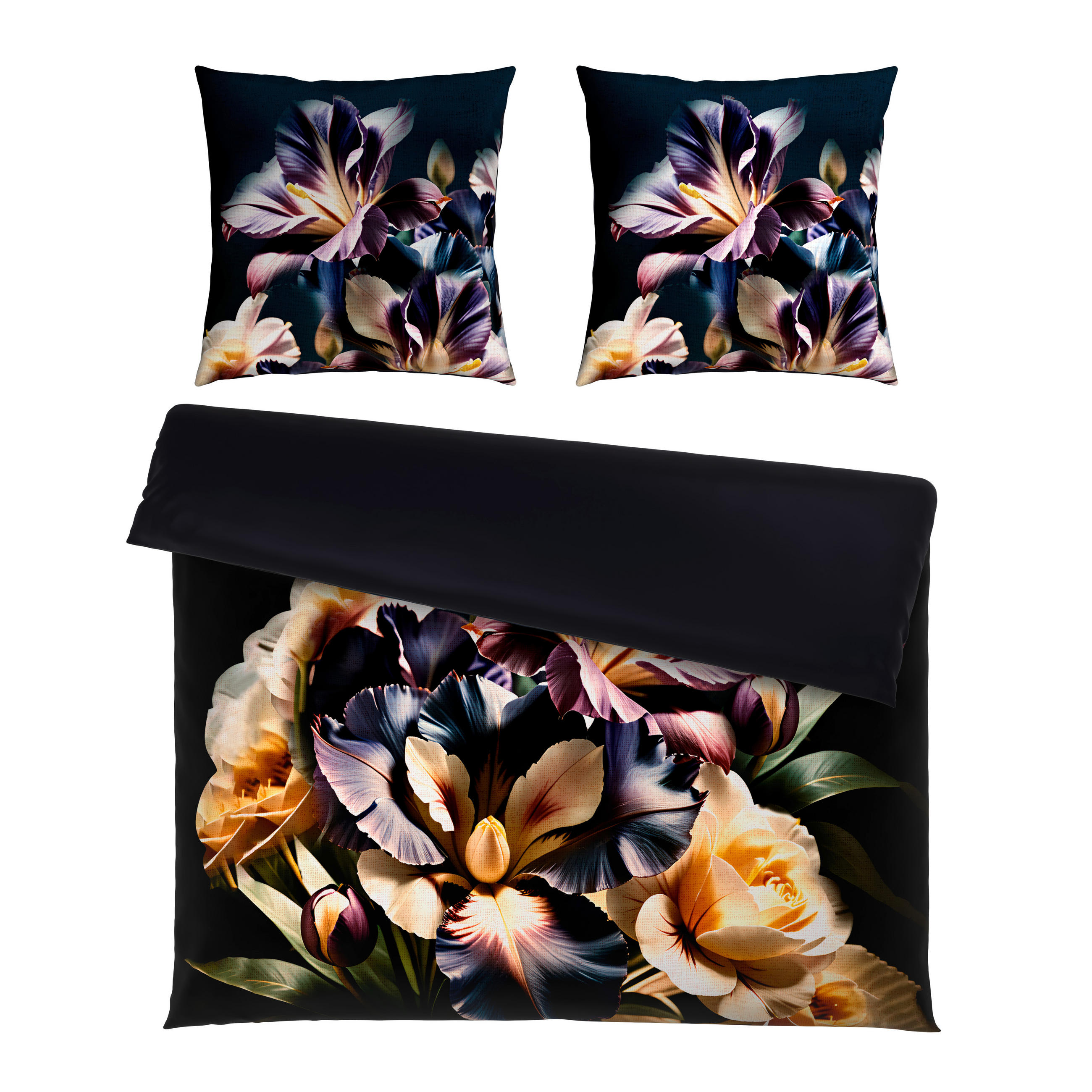 WENDEBETTWÄSCHE Satin 200/200 cm  - Lila/Schwarz, Textil (200/200cm) - Novel